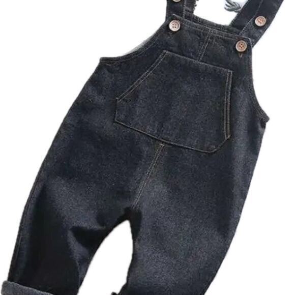 New black denim kids overalls 3-4 - Picture 1 of 4
